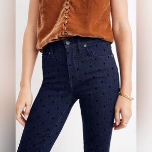 Madewell 9" High Rise Skinny Jeans: Flocked Dots Edition